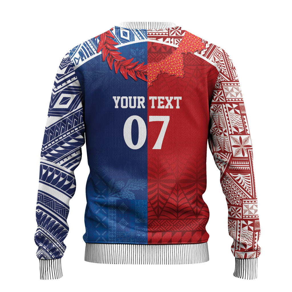 TokoUso Custom Tonga and Samoa Ugly Christmas Sweater Warriors War Clubs LT7 - Polynesian Pride