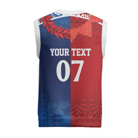 TokoUso Custom Tonga and Samoa Christmas Knitted V-Neck Vest Warriors War Clubs LT7 - Polynesian Pride
