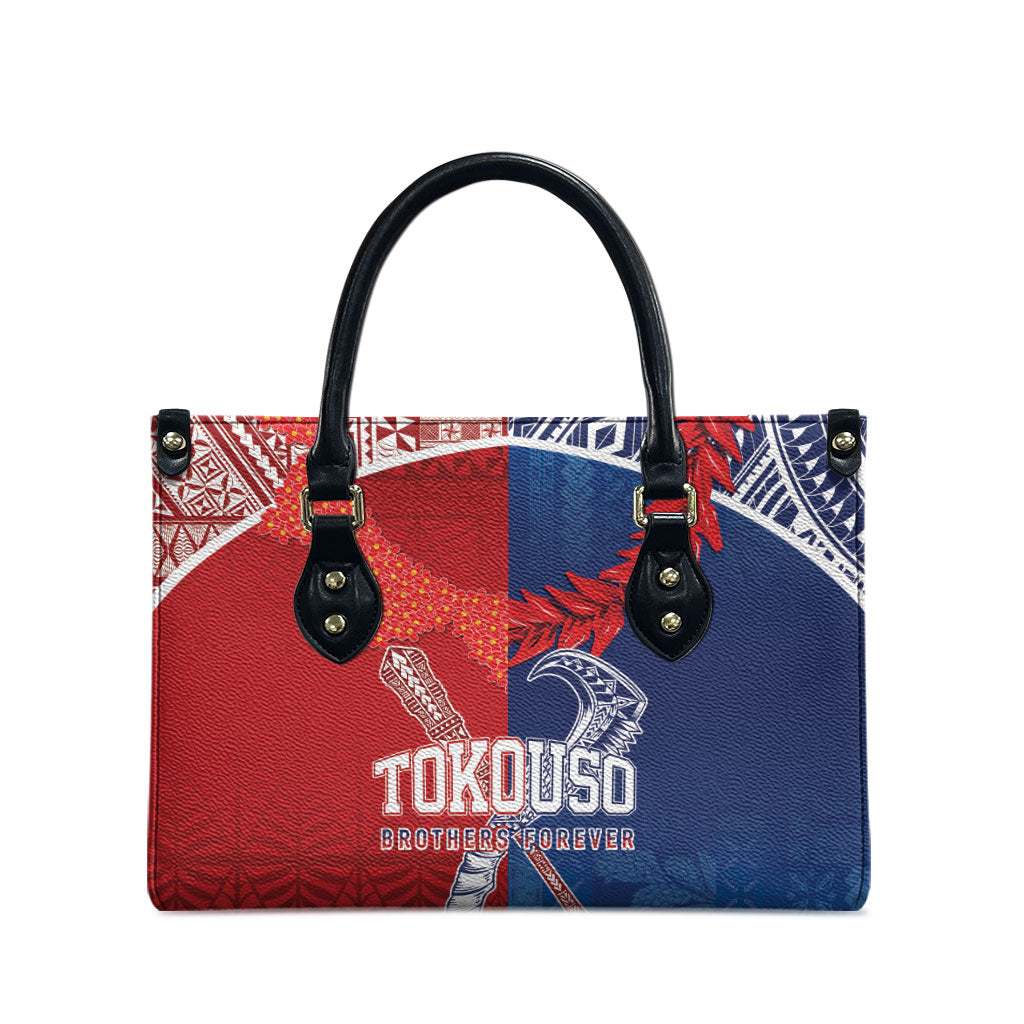 TokoUso Tonga and Samoa Leather Bag Warriors War Clubs LT7 - Polynesian Pride