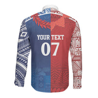 TokoUso Custom Tonga and Samoa Long Sleeve Button Shirt Warriors War Clubs LT7 - Polynesian Pride