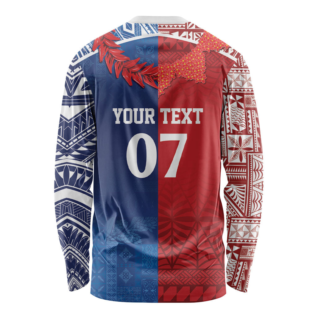 TokoUso Custom Tonga and Samoa Long Sleeve Shirt Warriors War Clubs LT7 - Polynesian Pride