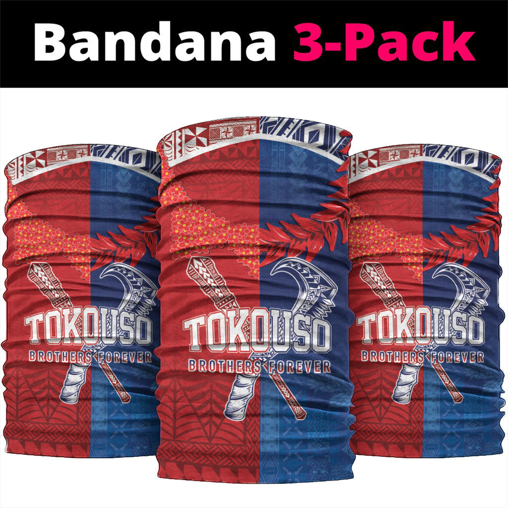 TokoUso Tonga and Samoa Neck Gaiter Warriors War Clubs LT7 package One Size: 25*50cm Blue Red - Polynesian Pride