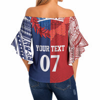 TokoUso Custom Tonga and Samoa Off Shoulder Wrap Waist Top Warriors War Clubs LT7 - Polynesian Pride