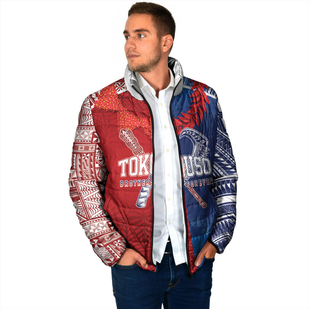 TokoUso Custom Tonga and Samoa Padded Jacket Warriors War Clubs LT7 - Polynesian Pride