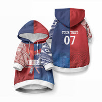 TokoUso Custom Tonga and Samoa Pet Hoodie Warriors War Clubs LT7 Pullover Blue Red - Polynesian Pride