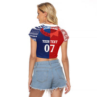 TokoUso Custom Tonga and Samoa Raglan Cropped T Shirt Warriors War Clubs LT7 - Polynesian Pride