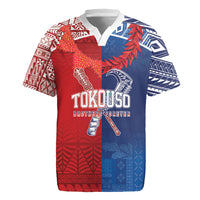 TokoUso Custom Tonga and Samoa Rugby Jersey Warriors War Clubs LT7 Blue Red - Polynesian Pride