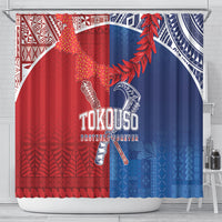 TokoUso Tonga and Samoa Shower Curtain Warriors War Clubs LT7 - Polynesian Pride