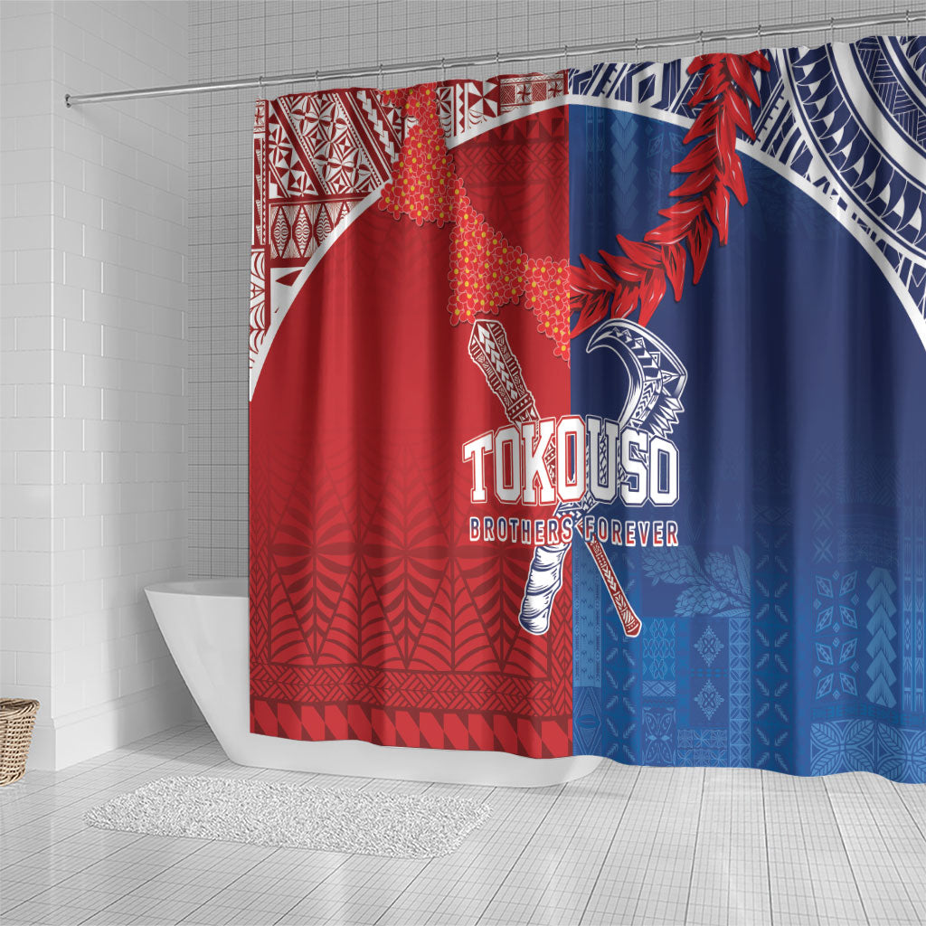TokoUso Tonga and Samoa Shower Curtain Warriors War Clubs LT7 - Polynesian Pride