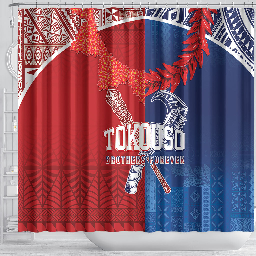 TokoUso Tonga and Samoa Shower Curtain Warriors War Clubs LT7 - Polynesian Pride