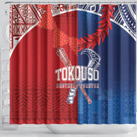 TokoUso Tonga and Samoa Shower Curtain Warriors War Clubs LT7 - Polynesian Pride
