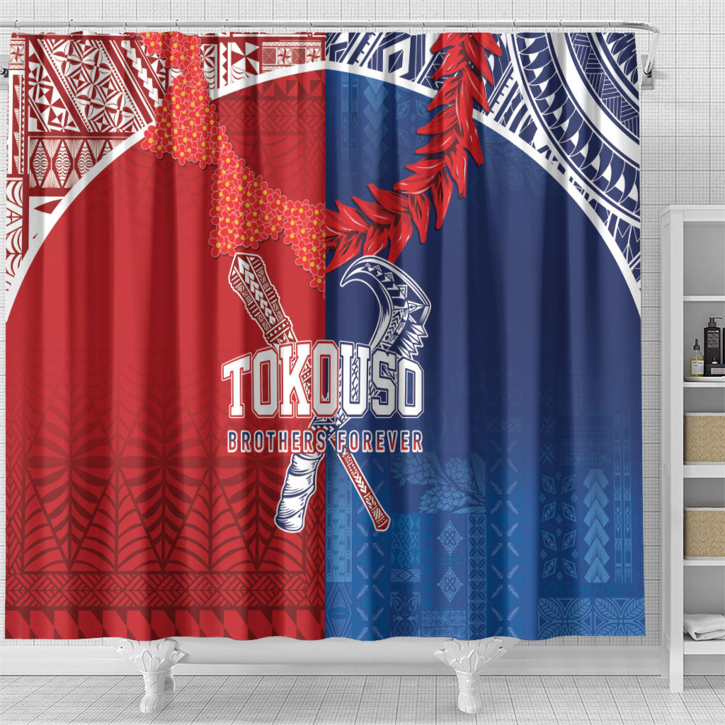 TokoUso Tonga and Samoa Shower Curtain Warriors War Clubs LT7 - Polynesian Pride