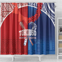 TokoUso Tonga and Samoa Shower Curtain Warriors War Clubs LT7 - Polynesian Pride