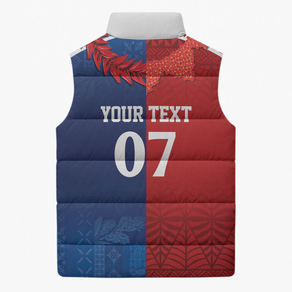 TokoUso Custom Tonga and Samoa Sleeveless Puffer Jacket Warriors War Clubs LT7 - Polynesian Pride