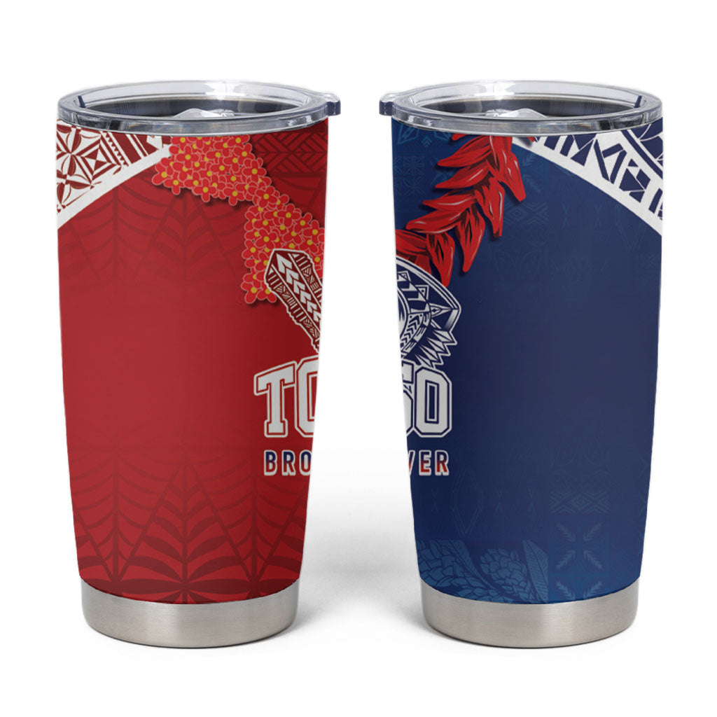 TokoUso Tonga and Samoa Tumbler Cup Warriors War Clubs LT7 Blue Red - Polynesian Pride