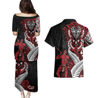Aotearoa Toitu Te Tiriti Couples Matching Puletasi and Hawaiian Shirt Whakairo Wheku