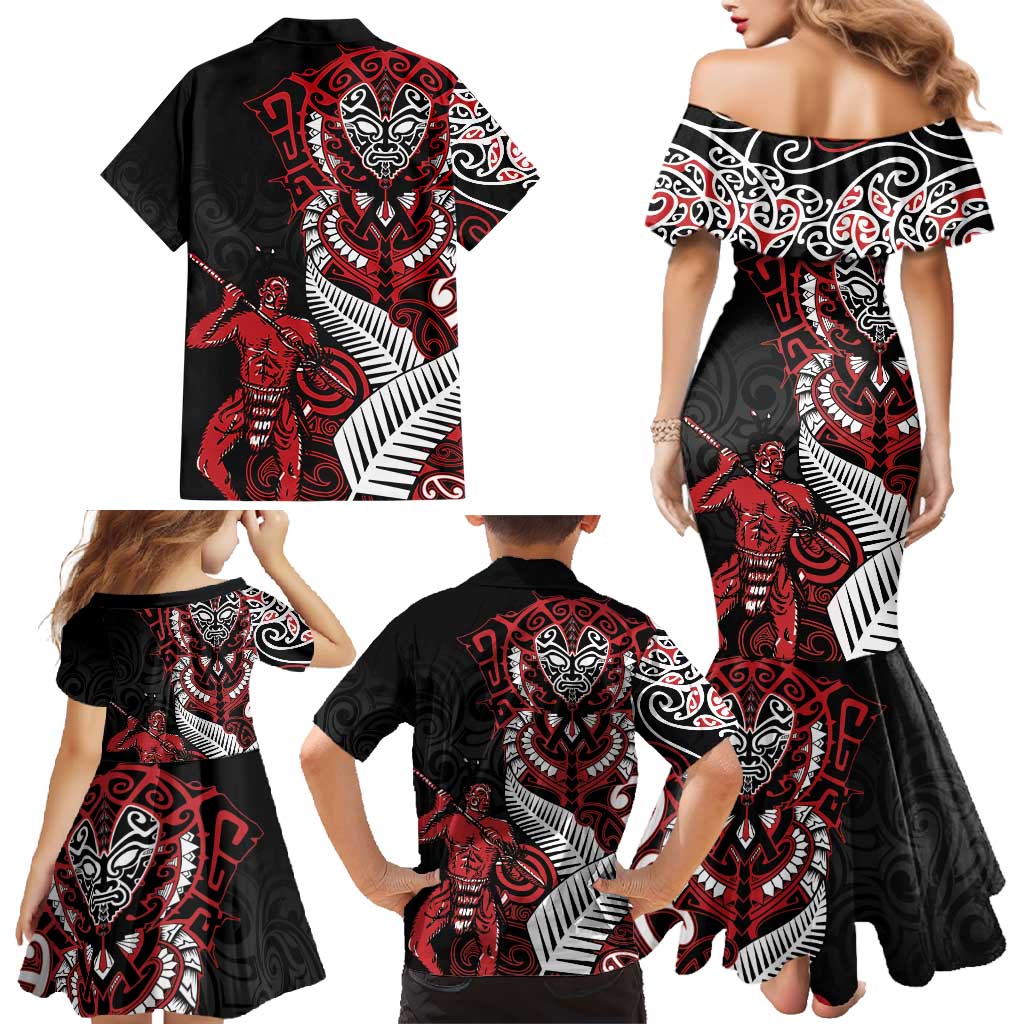 Aotearoa Toitu Te Tiriti Family Matching Mermaid Dress and Hawaiian Shirt Whakairo Wheku LT7 - Polynesian Pride