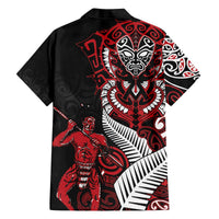 Aotearoa Toitu Te Tiriti Family Matching Off The Shoulder Long Sleeve Dress and Hawaiian Shirt Whakairo Wheku LT7 - Polynesian Pride