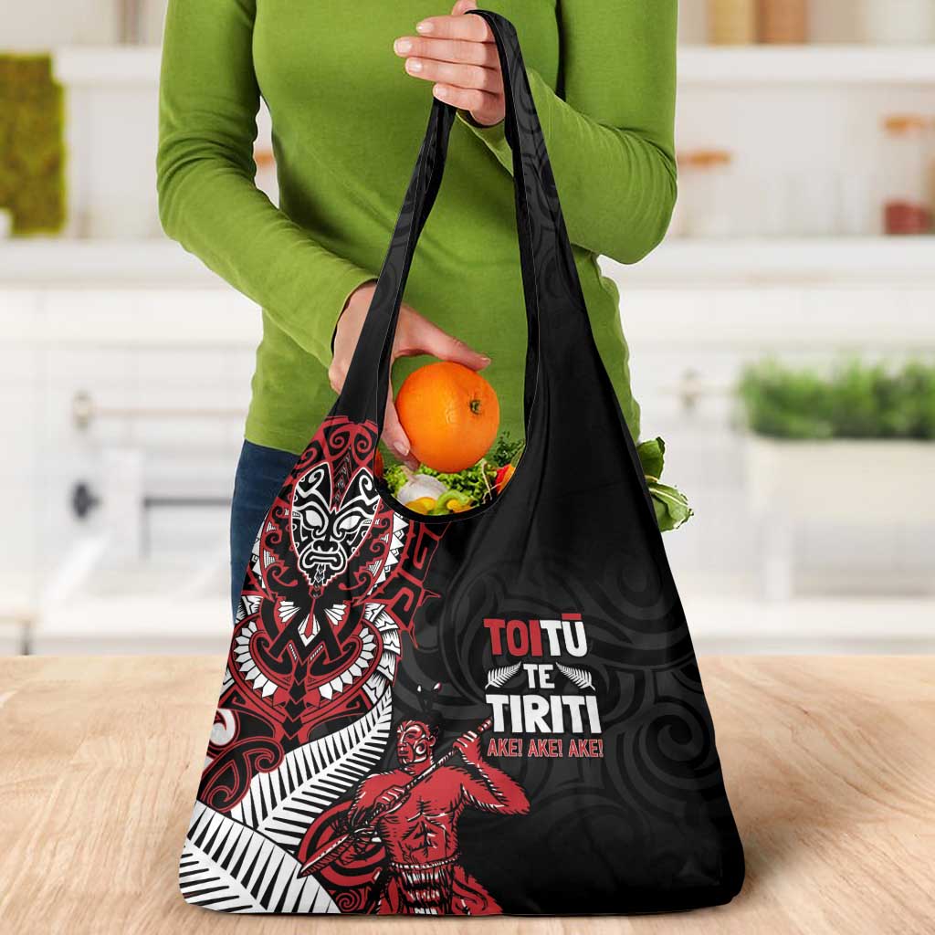 Aotearoa Toitu Te Tiriti Grocery Bag Whakairo Wheku LT7 - Polynesian Pride