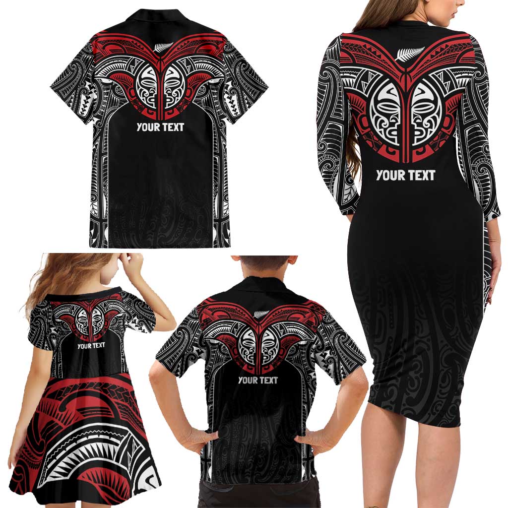 Aotearoa Maori Personalized Family Matching Long Sleeve Bodycon Dress and Hawaiian Shirt Toitu Te Tiriti Ake! Ake! Ake! LT7 - Polynesian Pride
