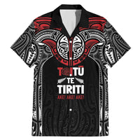 Aotearoa Maori Personalized Family Matching Mermaid Dress and Hawaiian Shirt Toitu Te Tiriti Ake! Ake! Ake! LT7 Dad's Shirt - Short Sleeve Black - Polynesian Pride