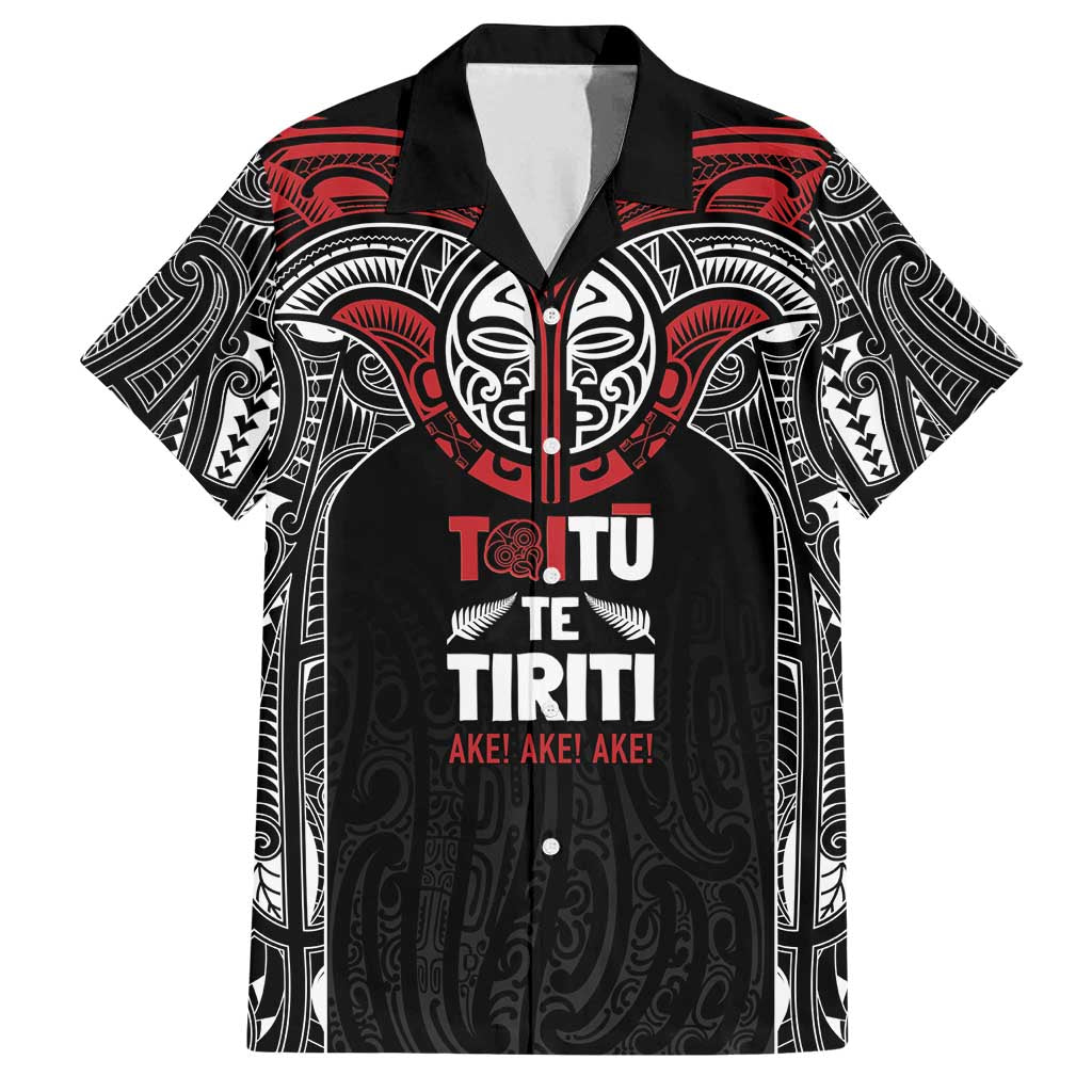 Aotearoa Maori Personalized Family Matching Off Shoulder Maxi Dress and Hawaiian Shirt Toitu Te Tiriti Ake! Ake! Ake!