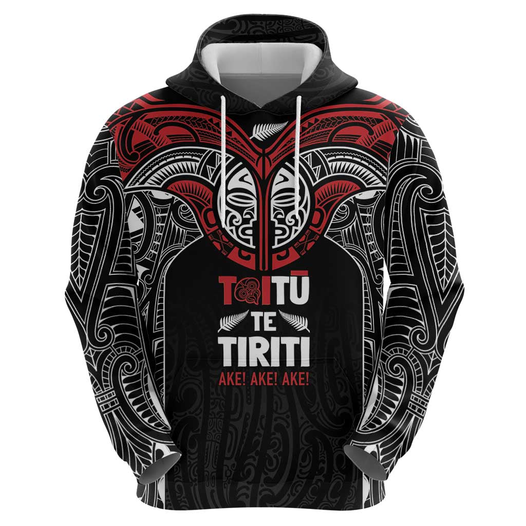 Aotearoa Maori Personalized Hoodie Toitu Te Tiriti Ake! Ake! Ake!