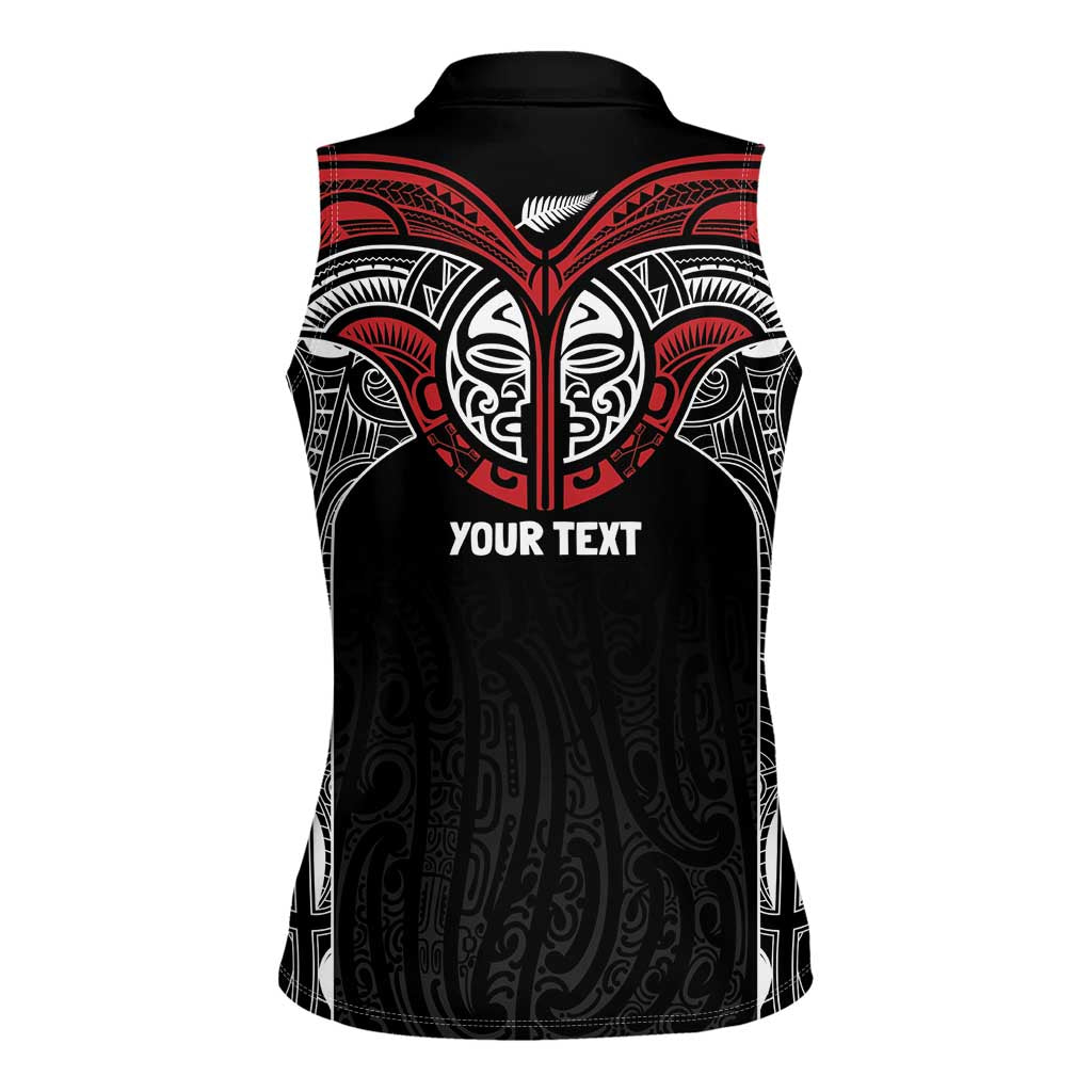 Aotearoa Maori Personalized Women Sleeveless Polo Shirt Toitu Te Tiriti Ake! Ake! Ake!