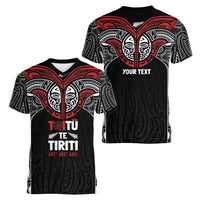 Aotearoa Maori Personalized Women V-Neck T-Shirt Toitu Te Tiriti Ake! Ake! Ake!