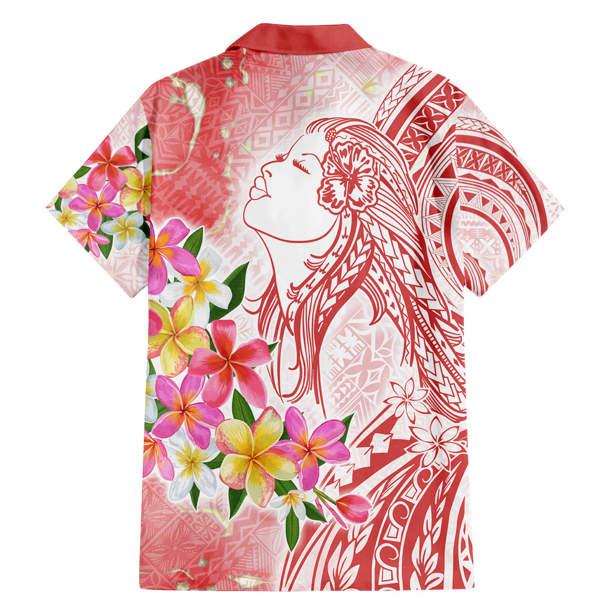 Polynesian Women's Day Wahine Family Matching Tank Maxi Dress and Hawaiian Shirt Plumeria Marble Glaze - Pink LT7 - Polynesian Pride