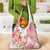 Polynesian Women's Day Wahine Grocery Bag Plumeria Marble Glaze - Pink