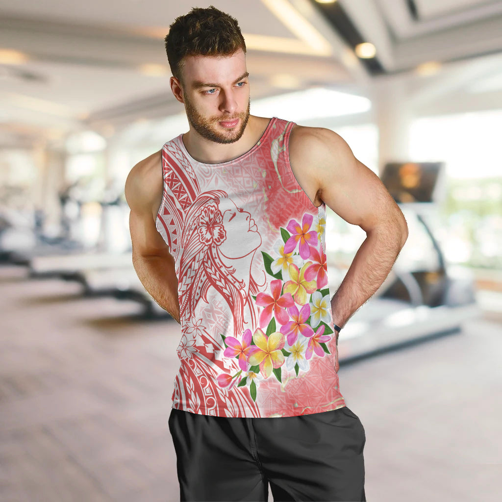 Polynesian Women's Day Wahine Men Tank Top Plumeria Marble Glaze - Pink LT7 Pink - Polynesian Pride
