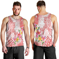Polynesian Women's Day Wahine Men Tank Top Plumeria Marble Glaze - Pink LT7 - Polynesian Pride