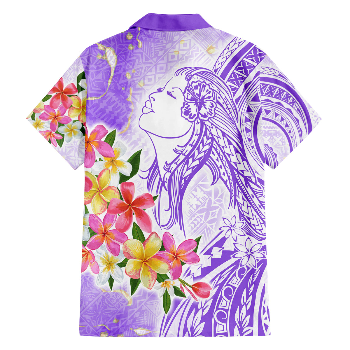 Polynesian Women's Day Wahine Family Matching Summer Maxi Dress and Hawaiian Shirt Plumeria Marble Glaze - Purple LT7 - Polynesian Pride