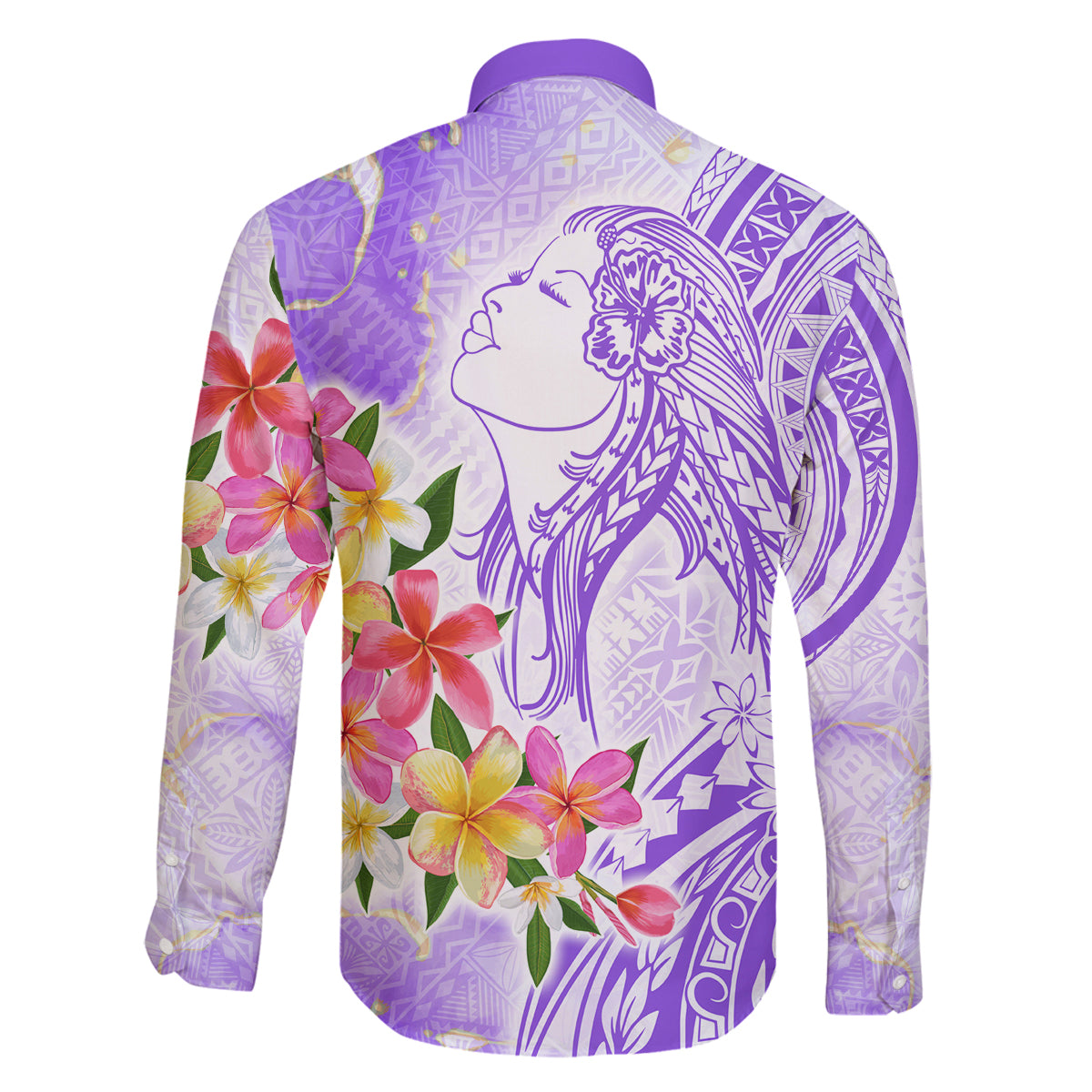 Polynesian Women's Day Wahine Family Matching Tank Maxi Dress and Hawaiian Shirt Plumeria Marble Glaze - Purple LT7 - Polynesian Pride