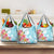 Polynesian Women's Day Wahine Grocery Bag Plumeria Marble Glaze - Turquoise