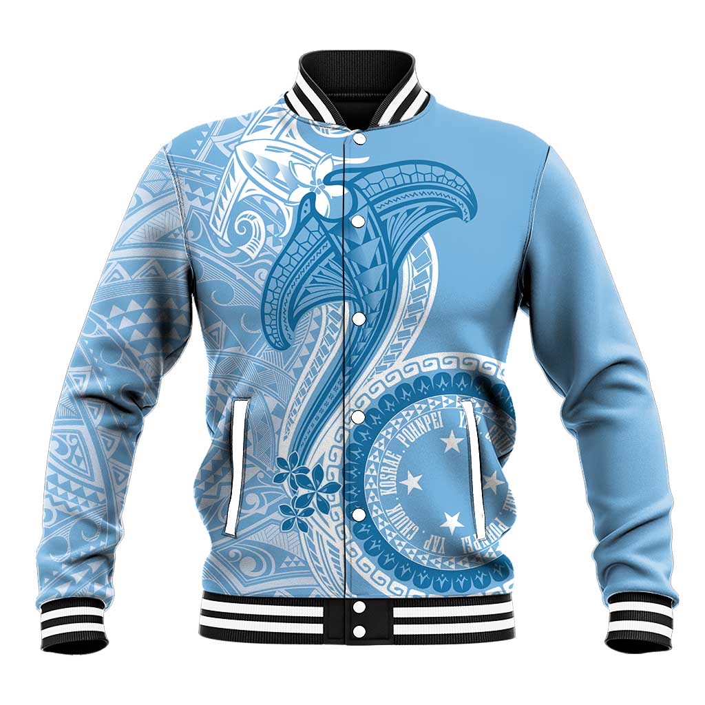 Micronesia FSM Baseball Jacket Shark and Manta Classic Style