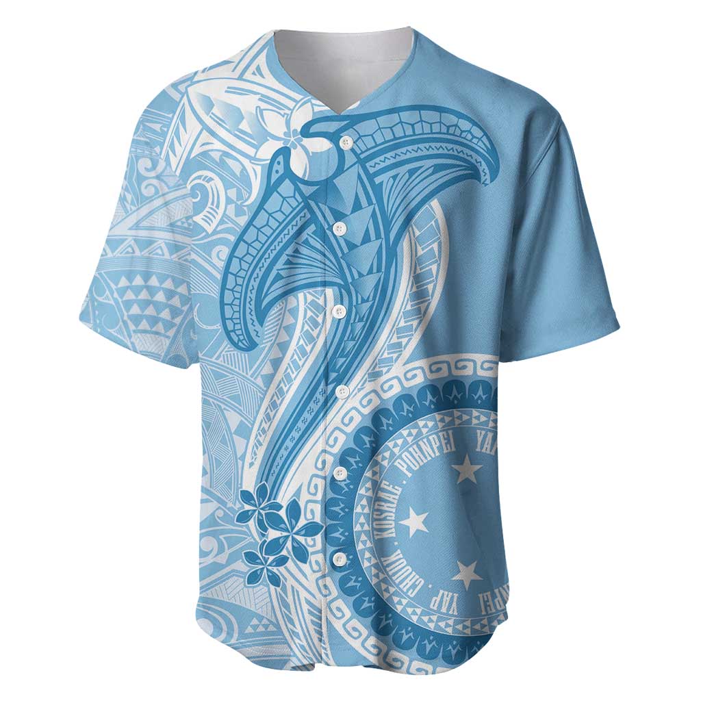 Micronesia FSM Baseball Jersey Shark and Manta Classic Style