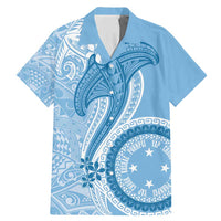 Micronesia FSM Family Matching Mermaid Dress and Hawaiian Shirt Shark and Manta Classic Style LT7 Dad's Shirt - Short Sleeve Turquoise - Polynesian Pride