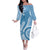 Micronesia FSM Family Matching Off The Shoulder Long Sleeve Dress and Hawaiian Shirt Shark and Manta Classic Style