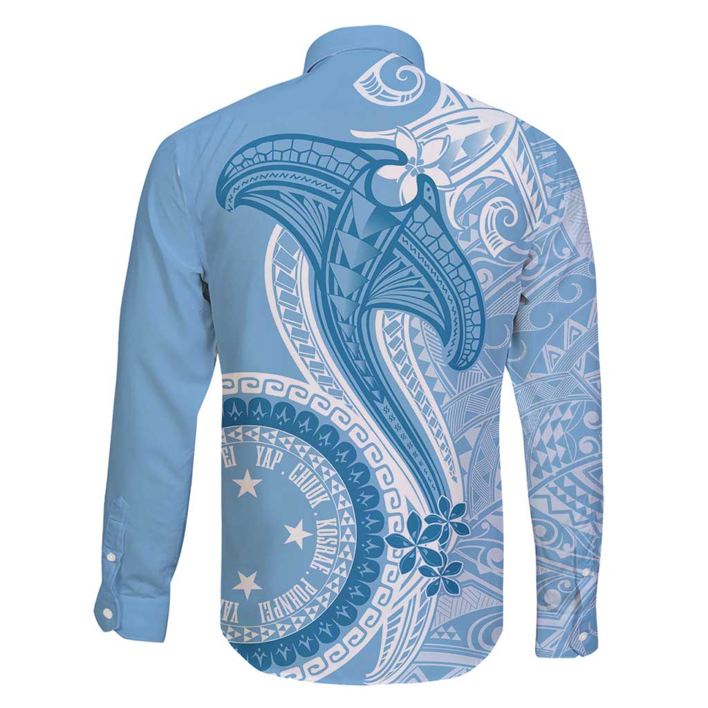 Micronesia FSM Family Matching Puletasi and Hawaiian Shirt Shark and Manta Classic Style