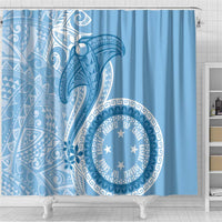 Micronesia FSM Shower Curtain Shark and Manta Classic Style