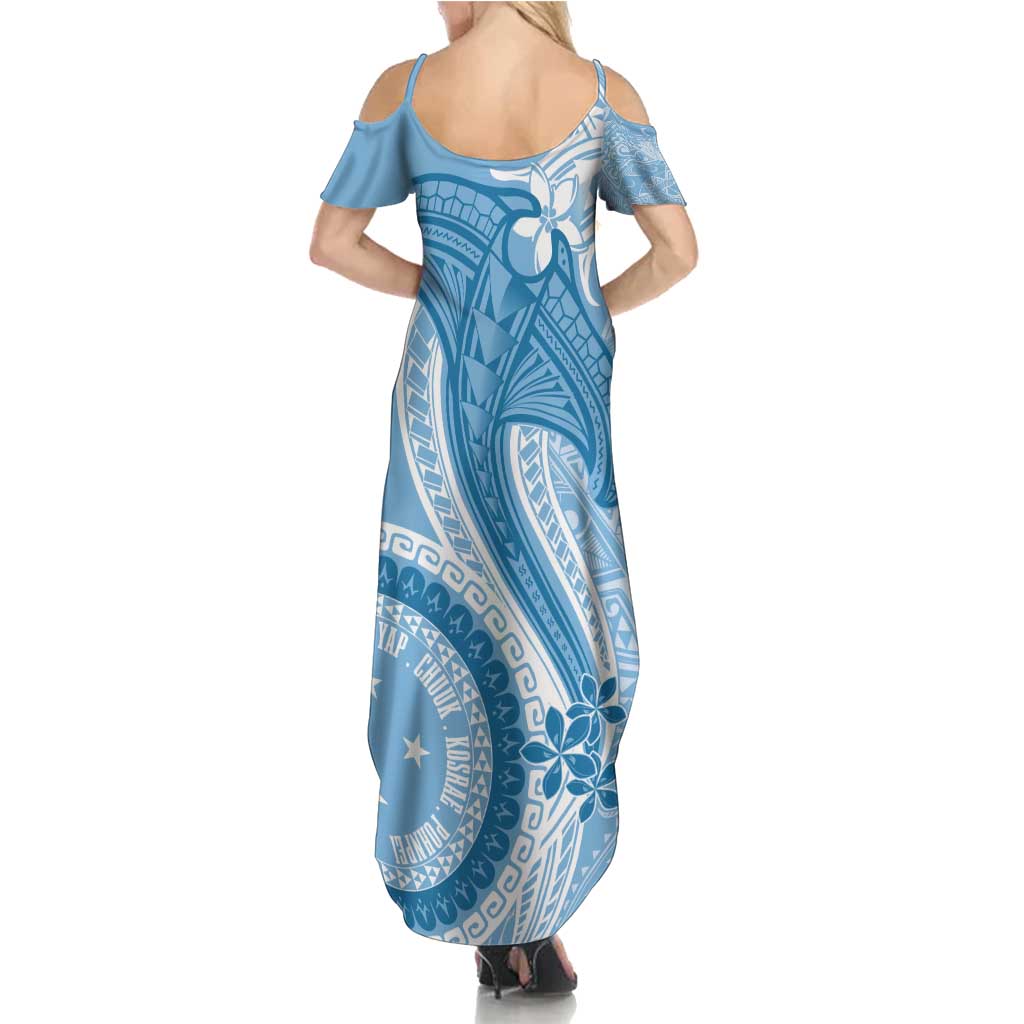 Micronesia FSM Summer Maxi Dress Shark and Manta Classic Style