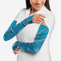 Pasifika Women's Day - Samoa Siapo Malu Tattoo Inspired Arm Sleeves Turquoise