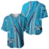 Pasifika Women's Day - Samoa Siapo Malu Tattoo Inspired Baseball Jersey Turquoise