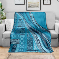 Pasifika Women's Day - Samoa Siapo Malu Tattoo Inspired Blanket Turquoise