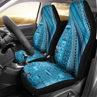 Pasifika Women's Day - Samoa Siapo Malu Tattoo Inspired Car Seat Cover Turquoise