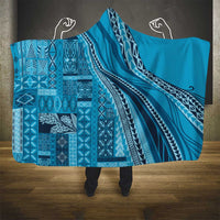 Pasifika Women's Day - Samoa Siapo Malu Tattoo Inspired Hooded Blanket Turquoise
