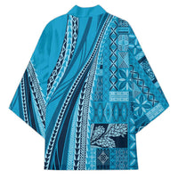 Pasifika Women's Day - Samoa Siapo Malu Tattoo Inspired Kimono Turquoise