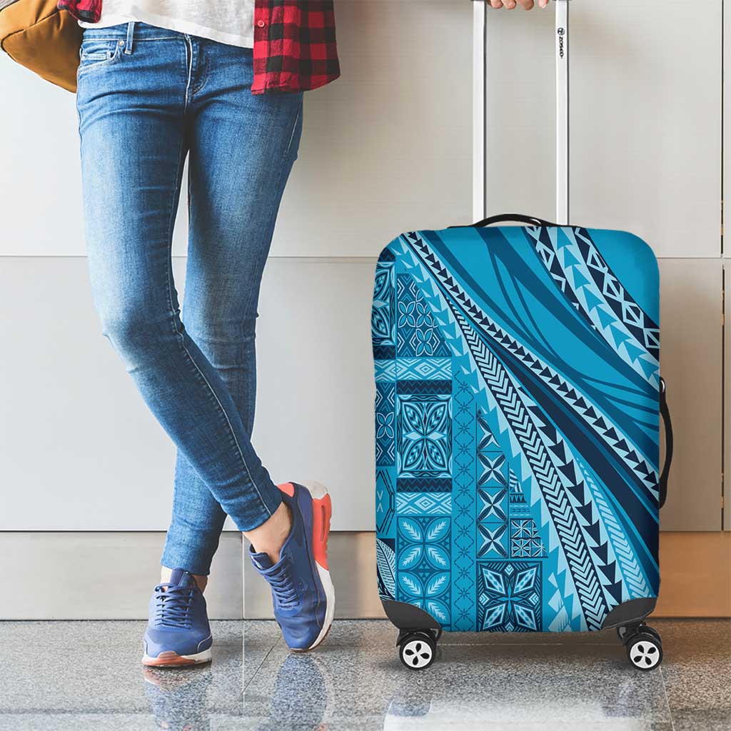 Pasifika Women's Day - Samoa Siapo Malu Tattoo Inspired Luggage Cover Turquoise